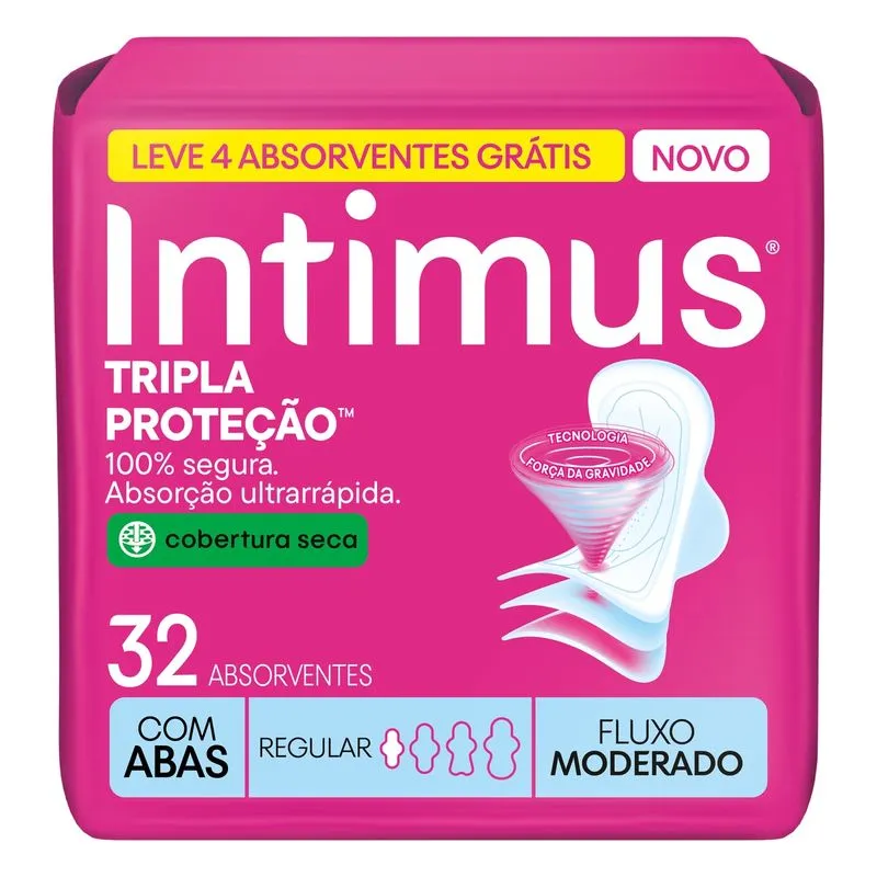 Absorvente Intimus Toda Protegida Dia Seca Com abas - 32 un