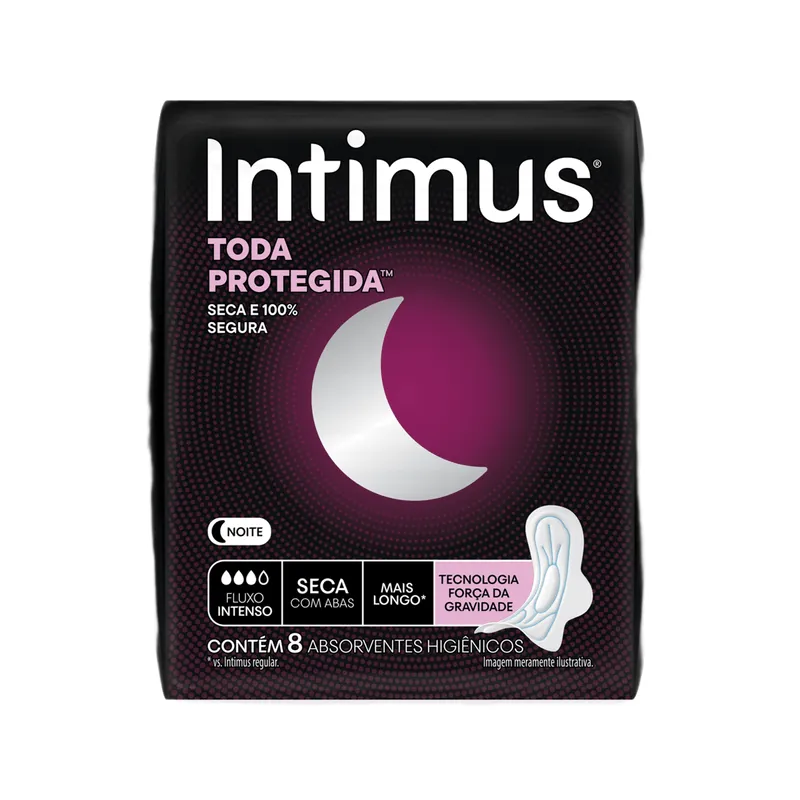 Absorvente Intimus Noturno Seca com Abas - 8 Unidades