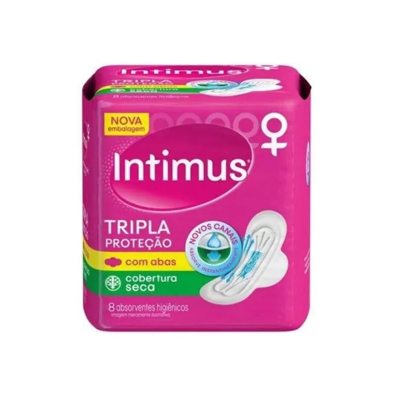 Absorvente Intimus Tripla Seca com Abas – 8 Unidades