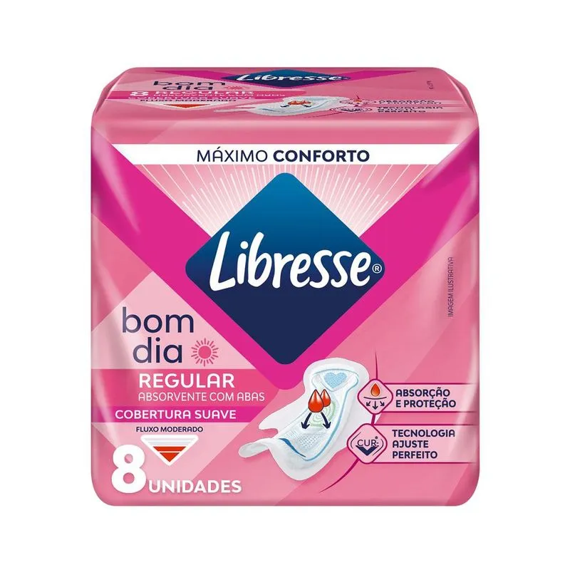 Absorvente com Abas Bom Dia Libresse 8 unidades