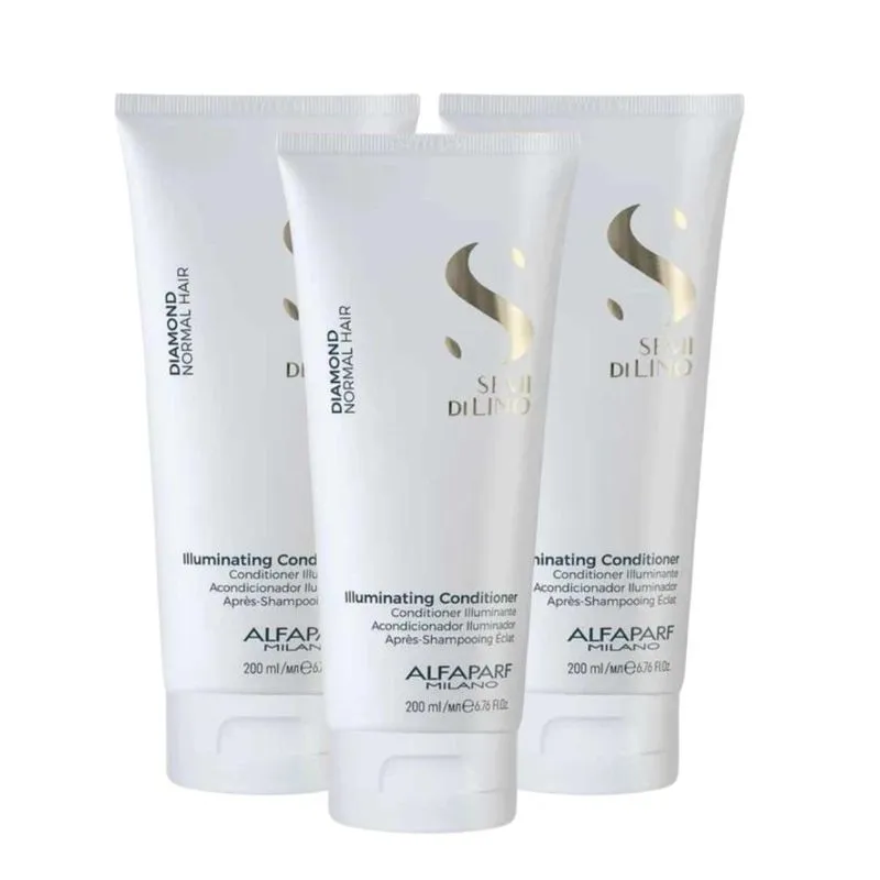 Alfaparf Semi Di Lino Diamond - Kit com 3 Condicionadores de 200ml