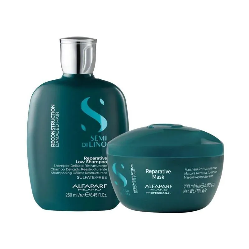 Alfaparf Semi Di Lino Reconstruction Reparative Shampoo 250ml + Máscara 200ml
