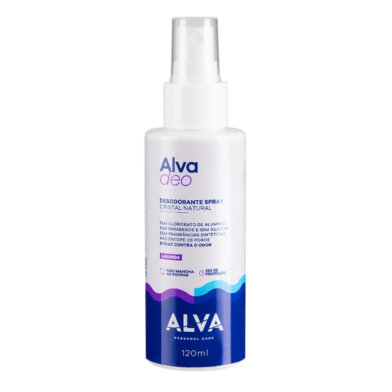 Alva Personal Care Cristal Natural Lavanda - Desodorante Spray Vegano 120ml
