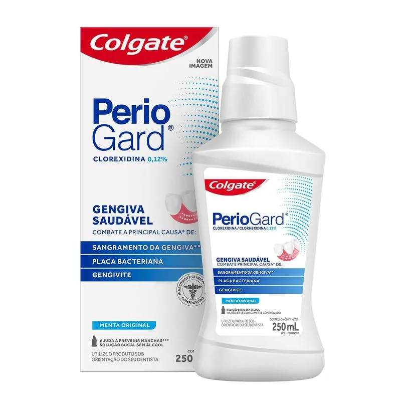Enxaguante Bucal Colgate Periogard Sem Álcool Sabor Menta Original 250ml