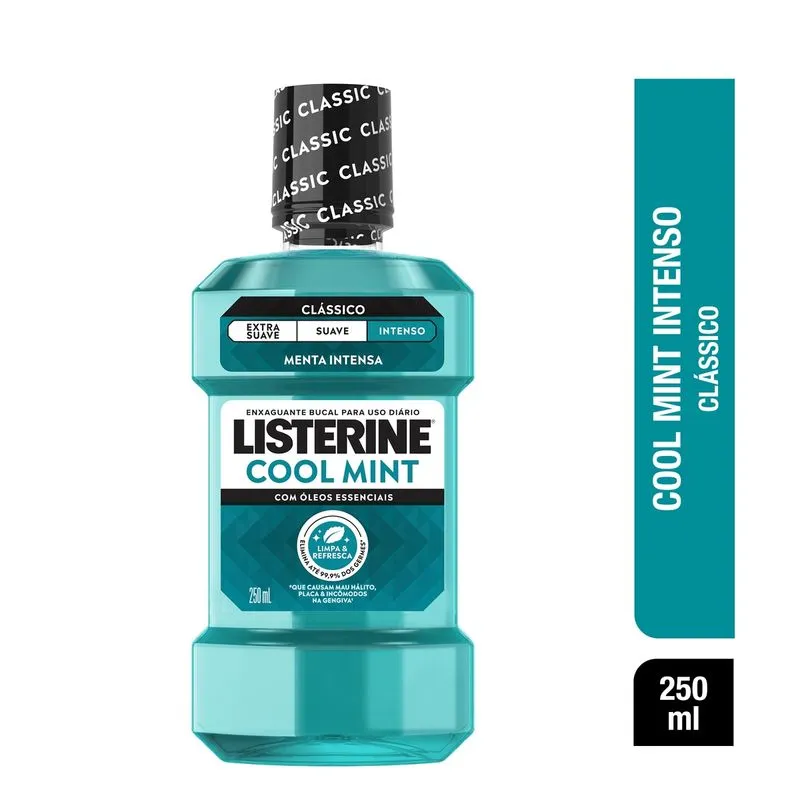 Antisséptico Bucal Listerine Cool Mint Refrescância Intensa Sabor Hortelã 250ml