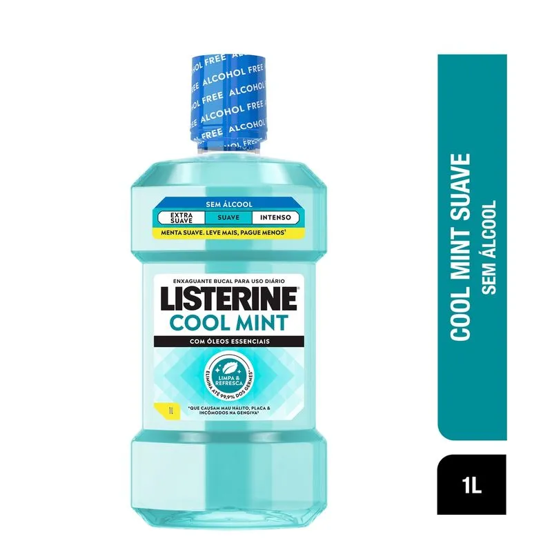 Antisséptico Bucal Listerine Cool Mint Sem Ácool 1L