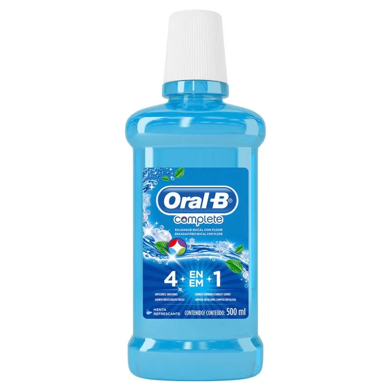 Antisséptico Bucal Oral-B Complete 4 em 1 Sabor Menta 500ml