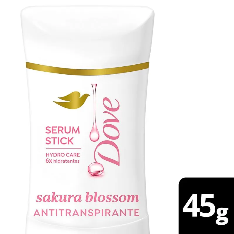 Antitranspirante Dove Stick Sérum Sakura Blossom 72h Invisível 45g