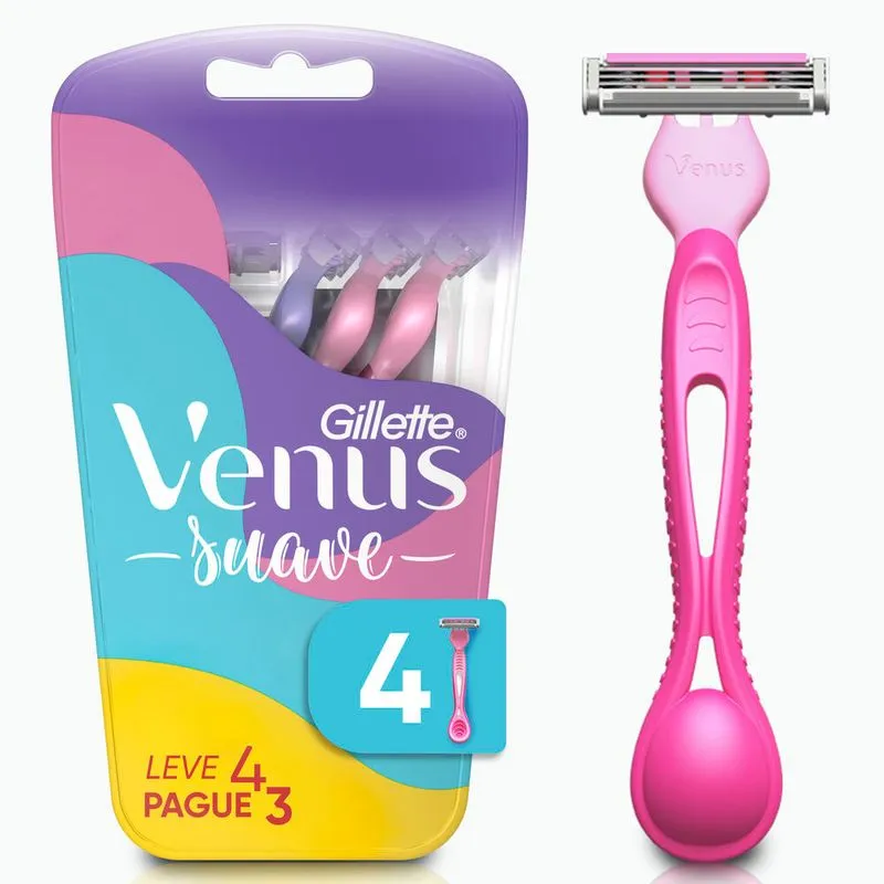 Aparelho de Depilação Descartável Gillette Venus Suave 4 Unidades