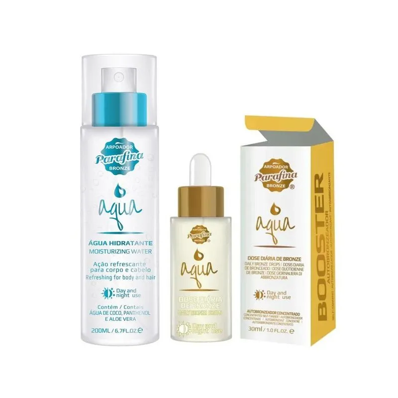 Aqua Booster Autobronzeador + Água Hidratante - Corpo e Cabelo - Parafina Bronze