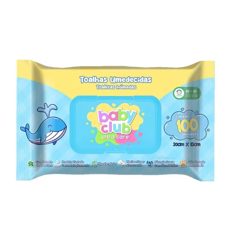 Baby Club Toalhas Umedecidas Premium 100 Folhas