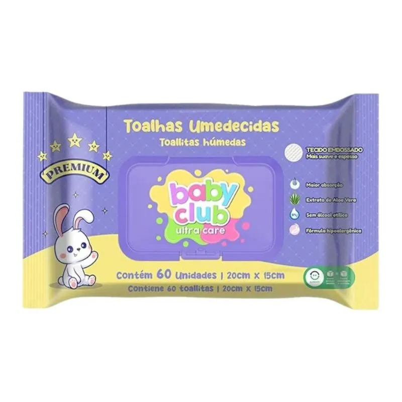 Baby Club Toalhas Umedecidas Premium 60 Folhas
