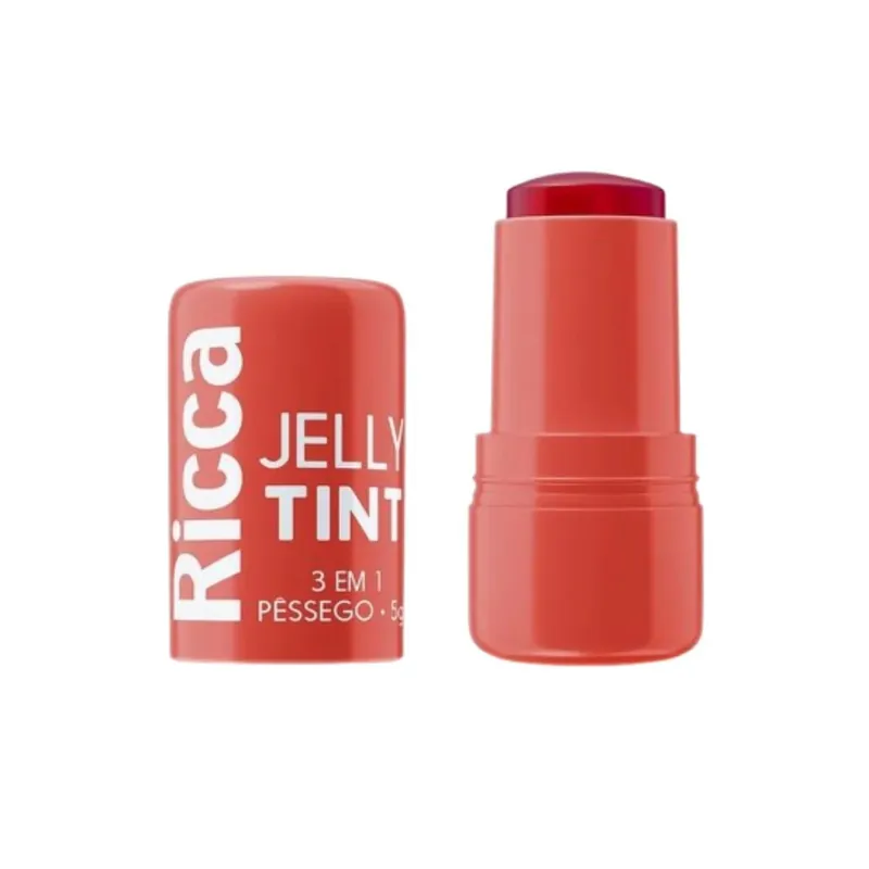 Batom Ricca Jelly Tint 3 em 1 Cor Pêssego 5g
