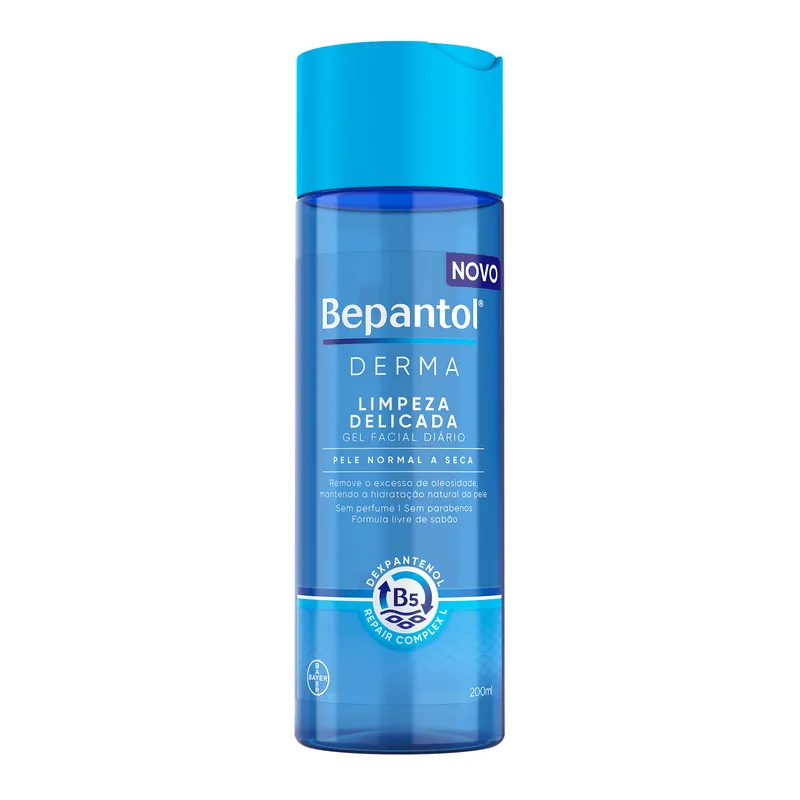 Gel de Limpeza Facial Diário Bepantol Derma Limpeza Delicada Pele Normal a Seca 200ml