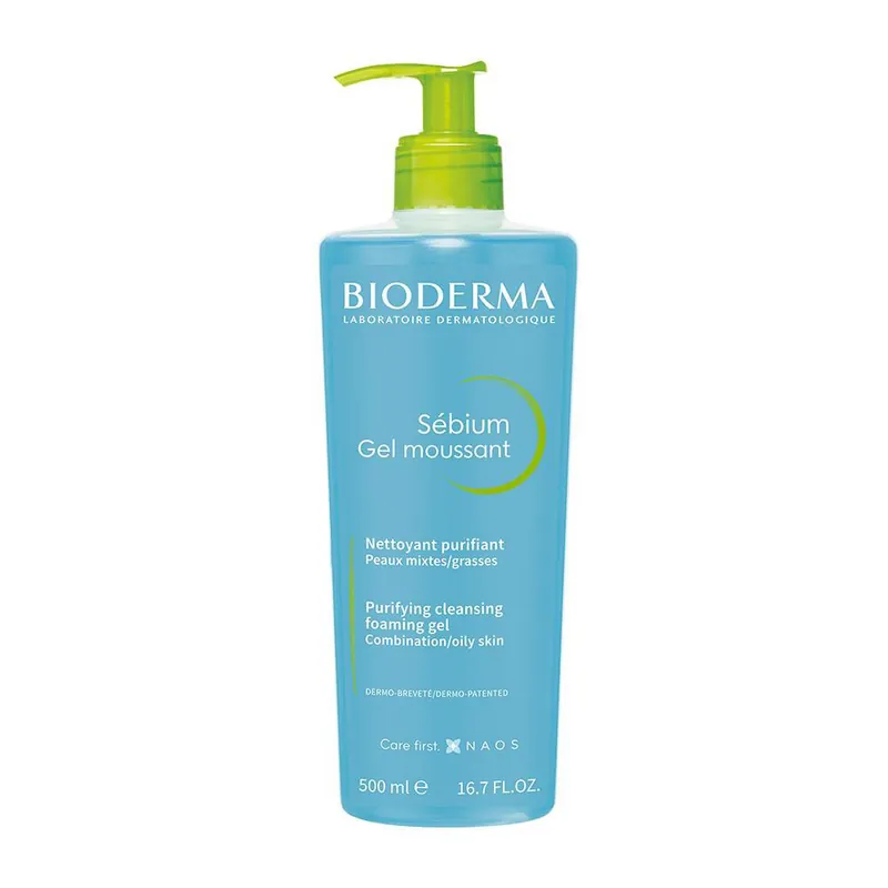 Bioderma Sébium Gel Moussant Gel de Limpeza Antioleosidade de Alta Tolerância 500ml