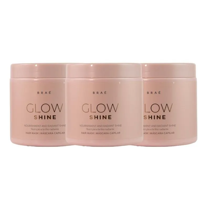 Braé Glow Shine Nutrição e Brilho Kit 3 Máscara 500g