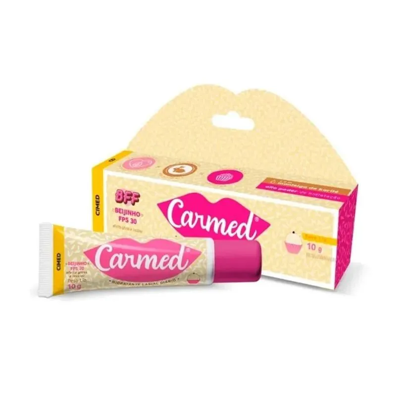 Carmed Labial BFF Beijinho FPS 30 - Efeito Gloss Incolor - 10g