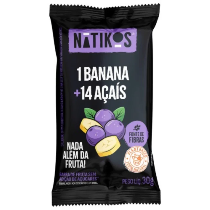 Barra De Frutas Natikos Banana E Açaí 30g
