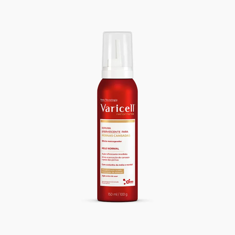 Espuma Efervescente Para Pernas Cansadas Varicell Nanointense 150ml