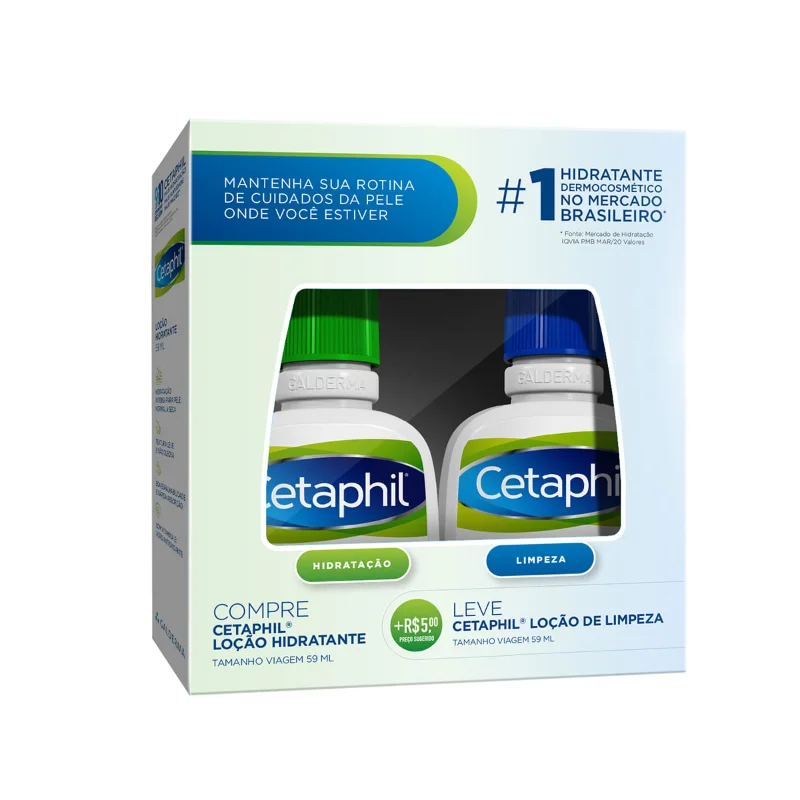 Kit Loção Hidratante Cetaphil 59ml 1 Unidade + Loção de Limpeza Cetaphil 59ml 1 Unidade