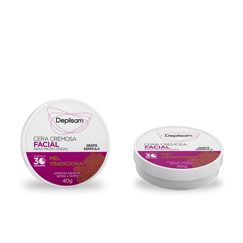 Cera Cremosa Facial Depilsam de Micro-Ondas Mel 40G