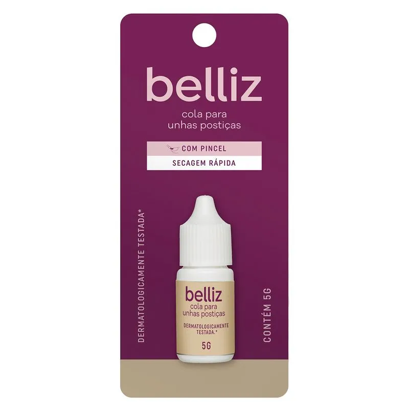 Cola Para Unhas Posticas Belliz 5G Com Pincel