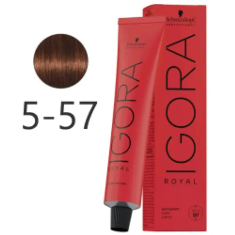 Coloração Igora Royal 5-57 Castanho Claro Dourado Cobre 60g