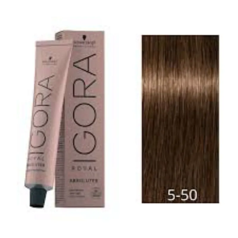 Coloração Igora Royal Absolutes-Ira 5-50 Castanho Claro Dourado Natural 60ml Schwarzkopf