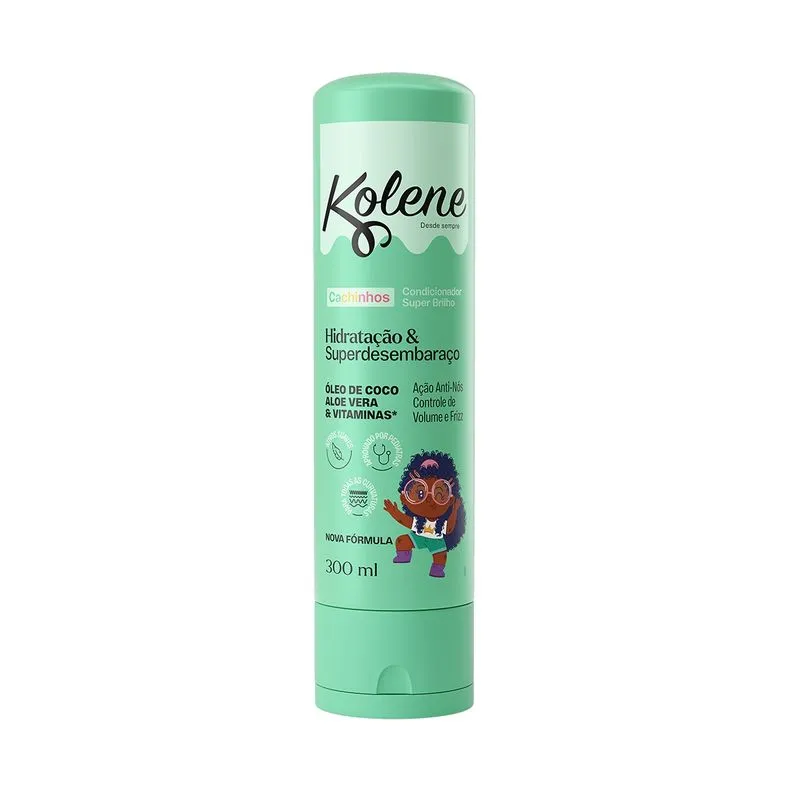 Condicionador Infantil Kolene Cachinhos Super Brilho Hidratação e Super Desembaraço 300ml