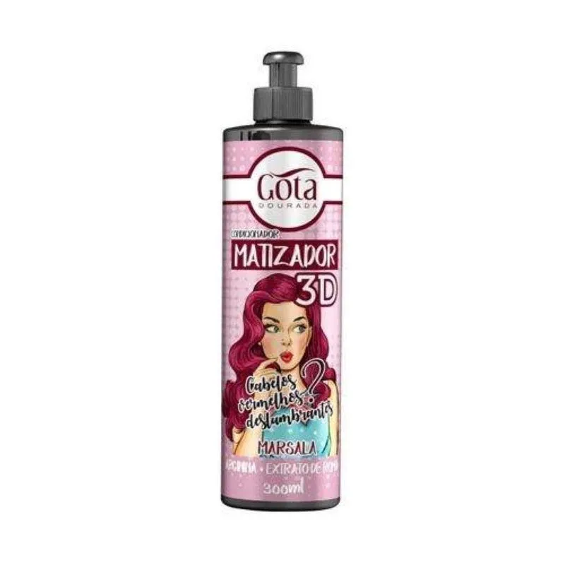Condicionador Matizador 3D Marsala 300ml - Gota Dourada