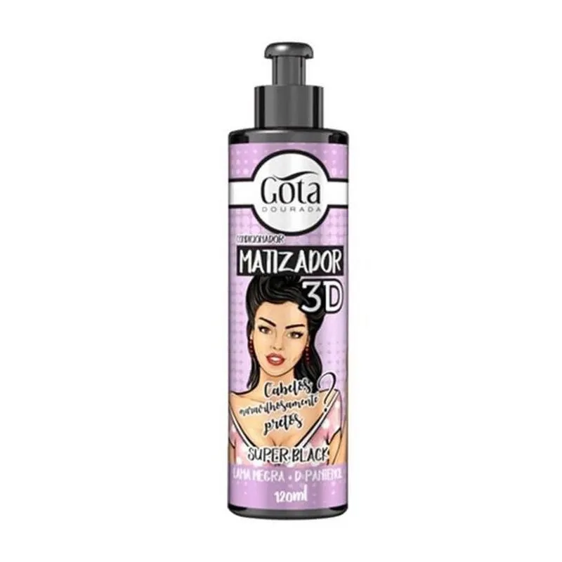Condicionador Matizador 3D Super Black 120ml - Gota Dourada