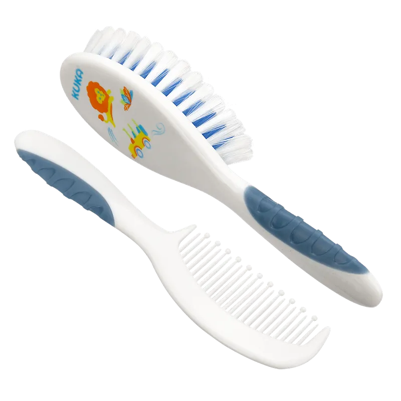 Kit de Cabelo Soft Menino: Escova de Cabelo Kuka Azul 1 Unidade + 1 Pente de Cabelo Kuka Azul 1 Unidade