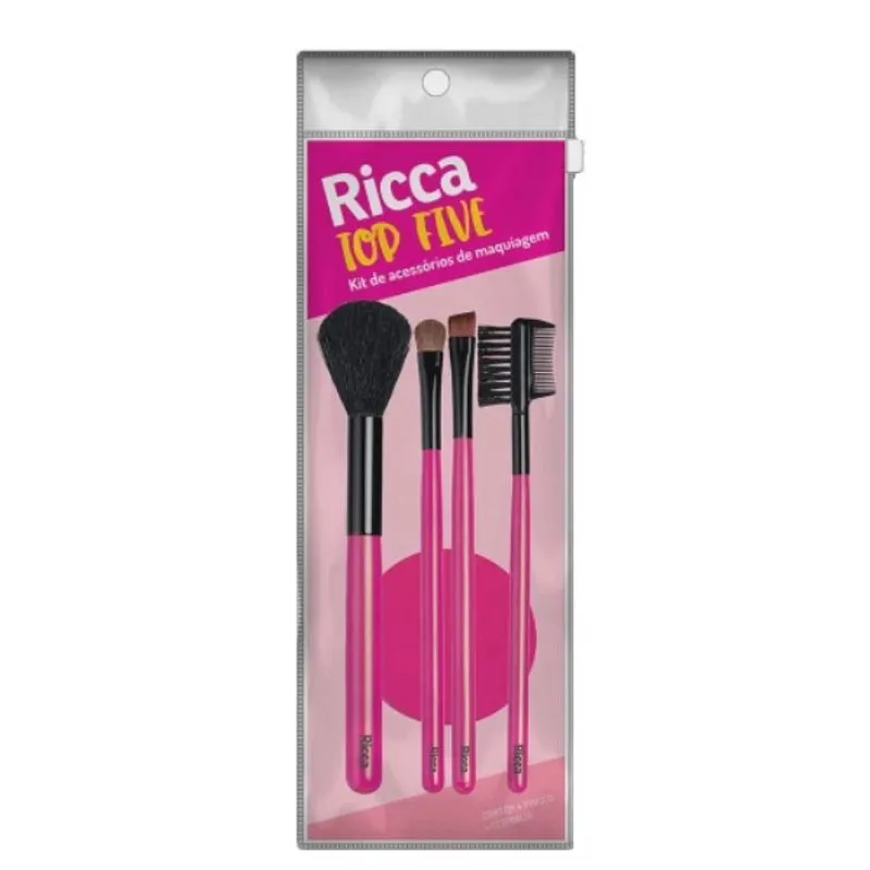 Conjunto Ricca de Pinceis de Maquiagem e Esponja