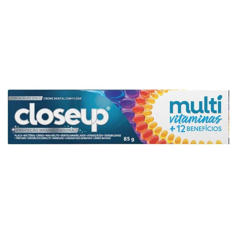 Creme Dental Closeup Multivitaminas + 12 Benefícios Branqueadora 85g
