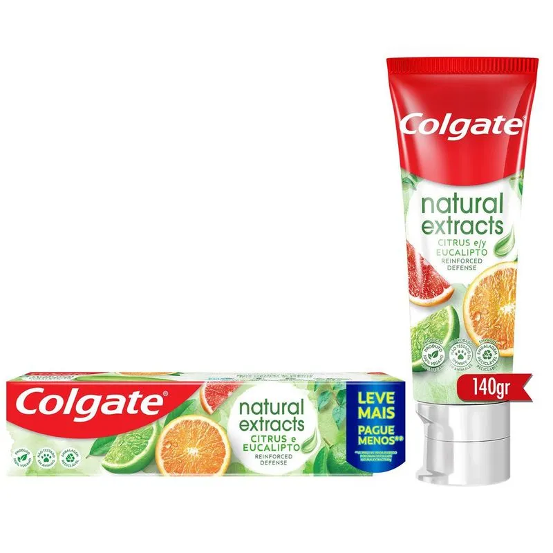Creme Dental Colgate Natural Extracts Defesa Reforçada Sabor Citrus e Eucalipto 140g