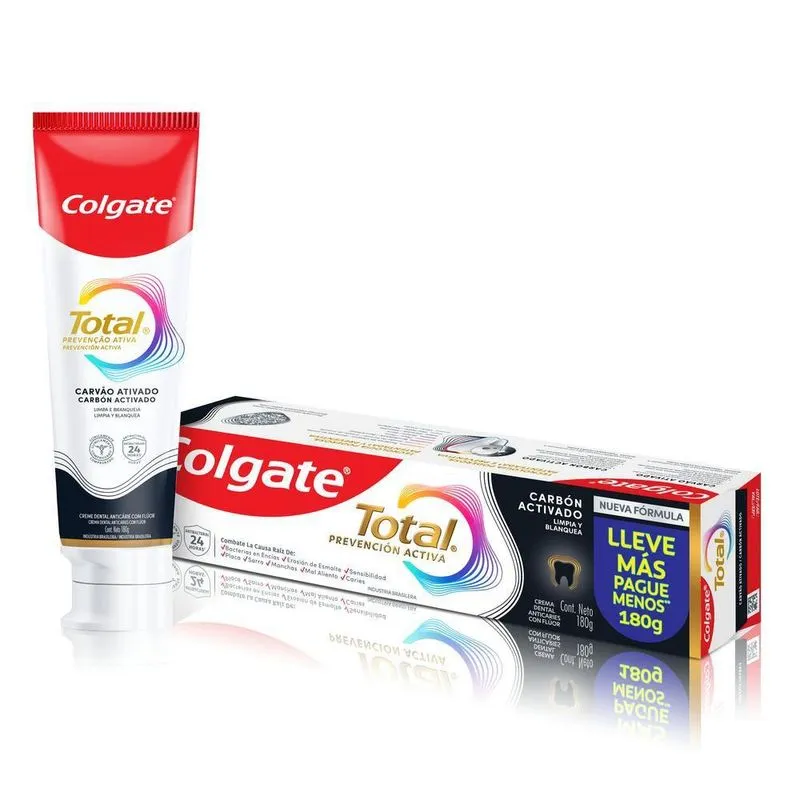 Creme Dental Colgate Total 12 Carvão Ativado 180g