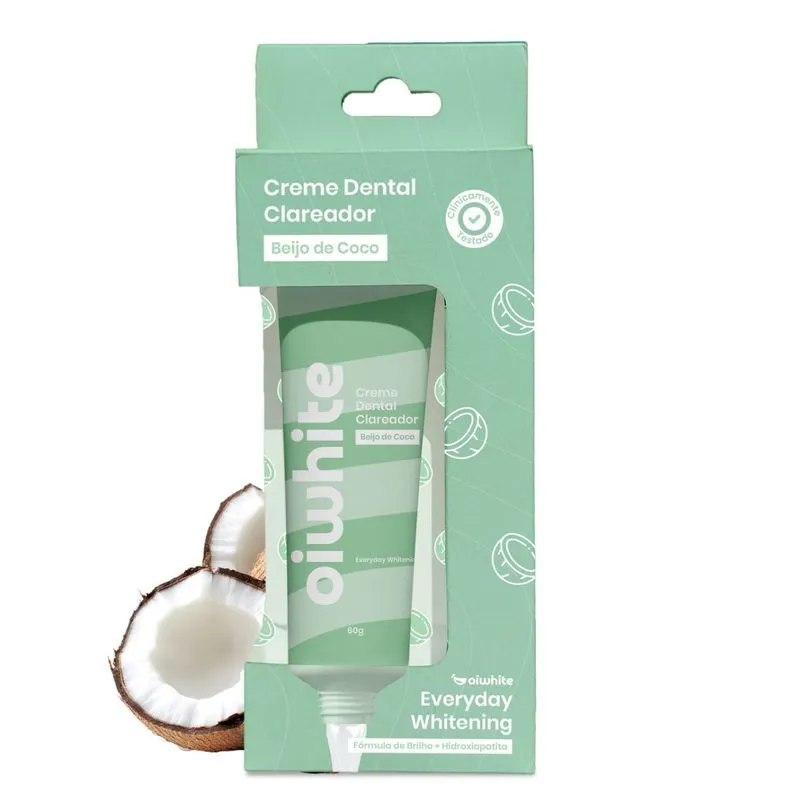 Creme Dental Oiwhite Clareador Beijo De Coco 60g