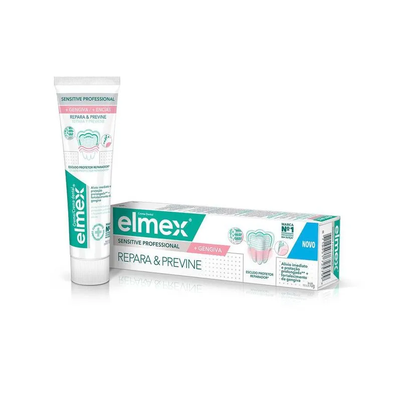 Creme dental para sensibilidade elmex Sensitive Professional + Gengivas 110g