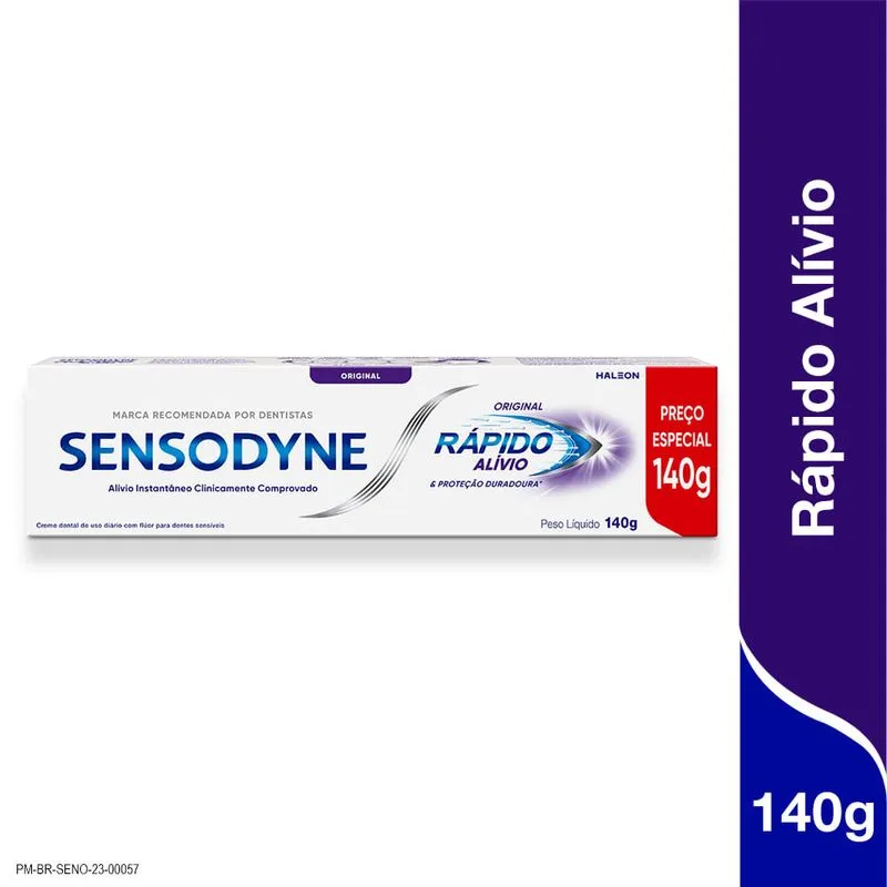 Creme Dental Sensodyne Rápido Alívio Original para Dentes Sensíveis 140g