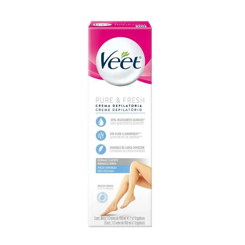 Creme Depilatório Veet Pure & Fresh Corporal Pele Sensível 100ml