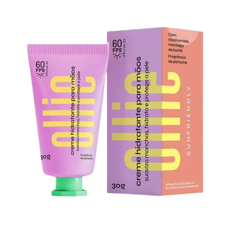 Creme Hidratante Para As Mãos Ollie Pistache Fps60 30g
