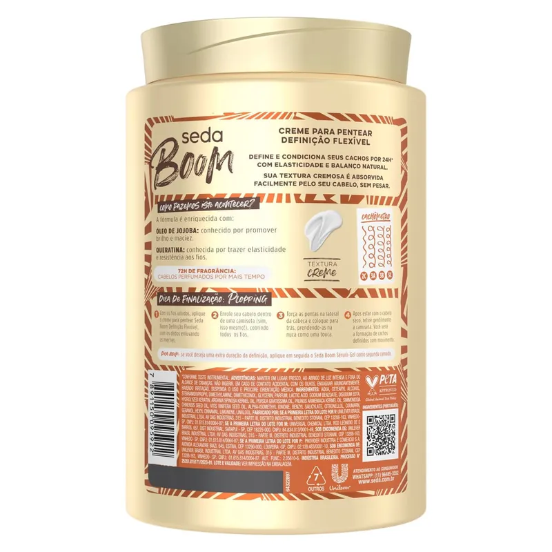 Creme Para Pentear Hidratante Seda Boom Definição Flexível 1kg