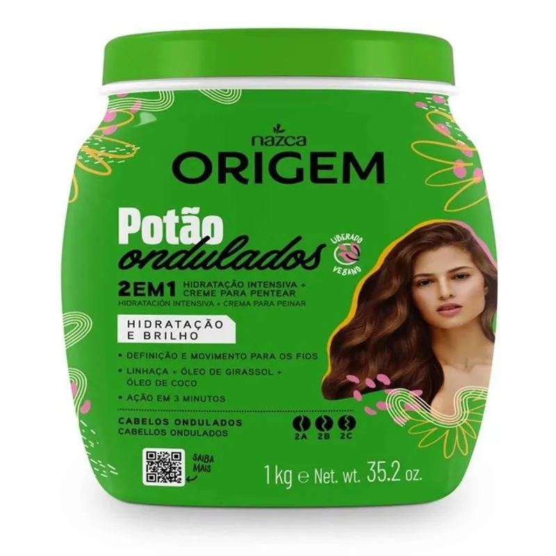 Creme Para Tratamento Origem 1kg 2 em 1 Potão Ondulado