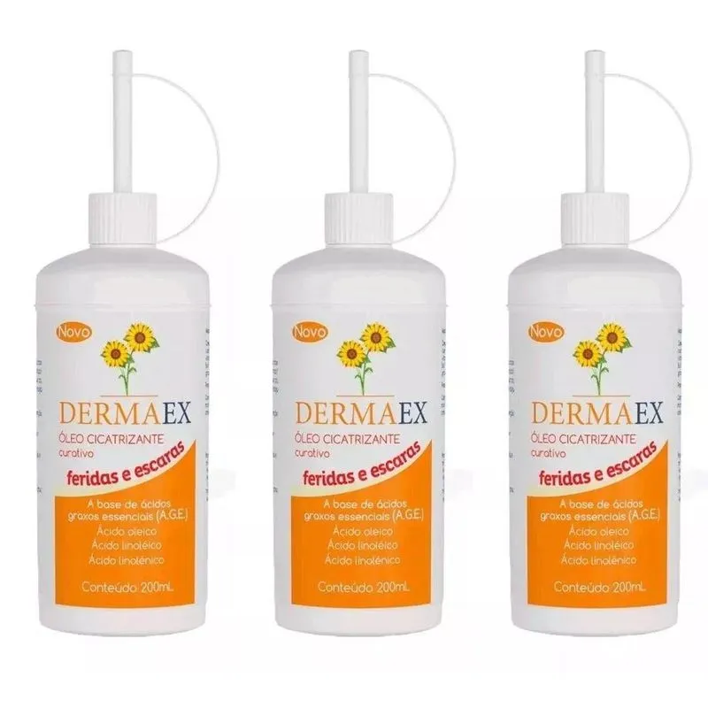 Dermaex 200ml Óleo de Girassol Cicatrizante (Kit c/ 3)