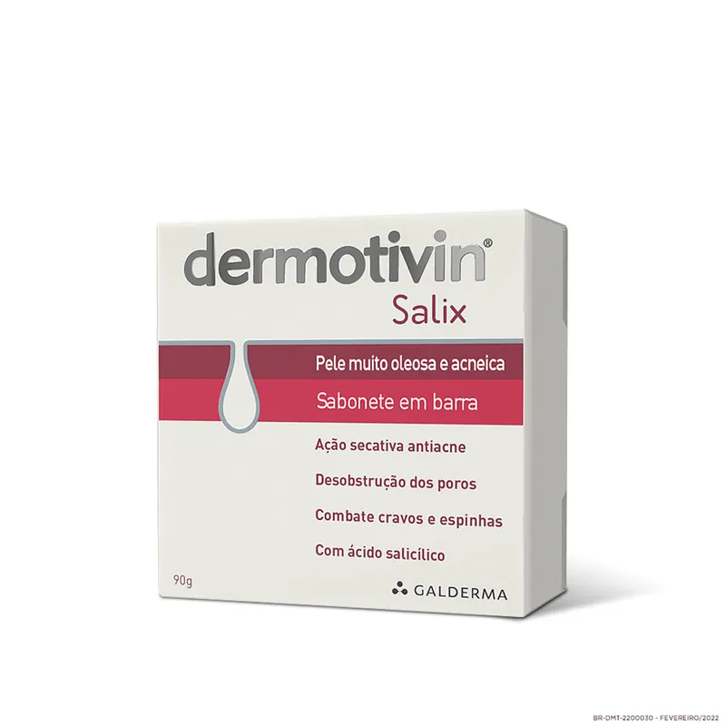 Sabonete em Barra Facial Dermotivin Salix Antioleosidade Ácido Salicílico 90g