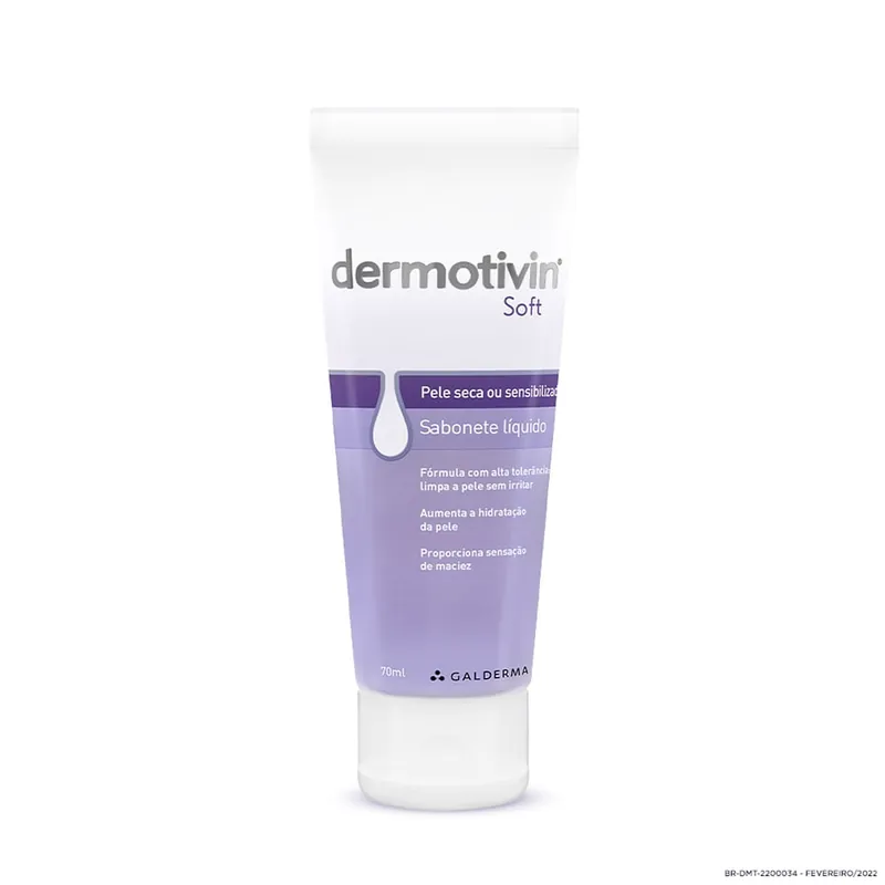 Sabonete Líquido Facial Dermotivin Soft Pele Seca ou Sensibilizada 70ml