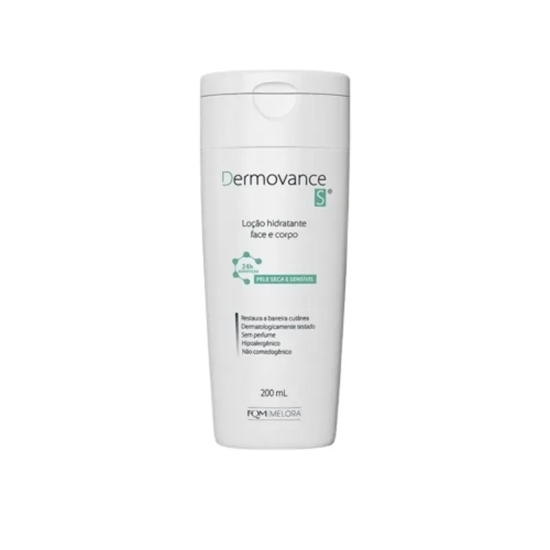 Loção Corporal Dermovance S Hidratante Peles Secas e Sensíveis 200ml