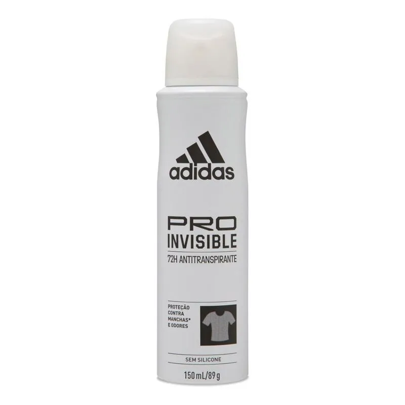 Desodorante Antitranspirante Adidas Feminino Pro Invisible 72h Aerossol 150ml