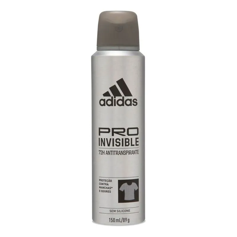Desodorante Antitranspirante Adidas Masculino Pro Invisible 48h Aerossol 150ml