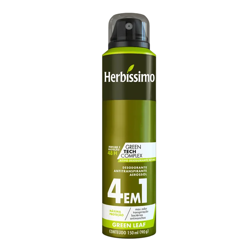 Desodorante Aerosol Antitranspirante Herbissimo Green Leaf 150ml